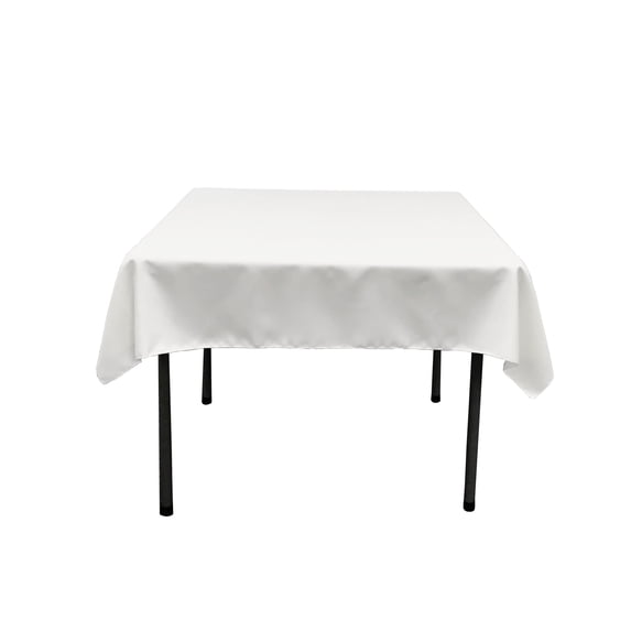 LA Linen Polyester Poplin Square Tablecloth, 52 by 52-Inch, White
