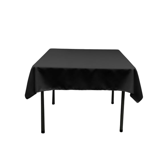 LA Linen Polyester Poplin Square Tablecloth, 58 by 58-Inch, Black