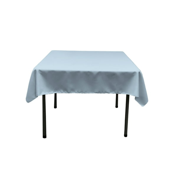 LA Linen Polyester Poplin Square Tablecloth, 58 by 58-Inch, Blue Light