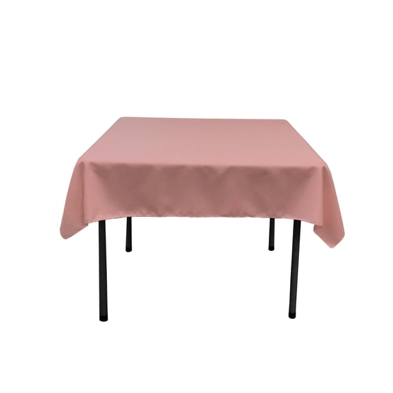 LA Linen Polyester Poplin Square Tablecloth, 58 by 58-Inch, Dusty Rose