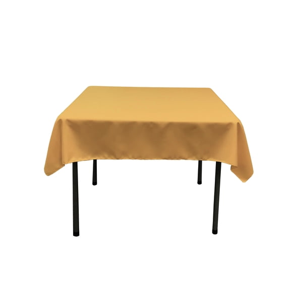 LA Linen Polyester Poplin Square Tablecloth, 58 by 58-Inch, Gold