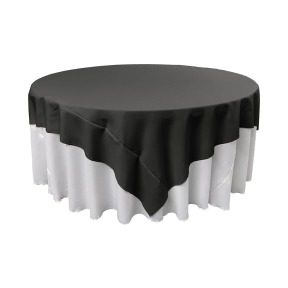 LA Linen Polyester Poplin Square Tablecloth, 72 by 72-Inch, Black