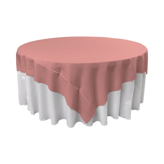 LA Linen Polyester Poplin Square Tablecloth, 72 by 72-Inch, Dusty Rose