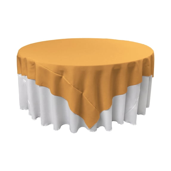 LA Linen Polyester Poplin Square Tablecloth, 72 by 72-Inch, Gold