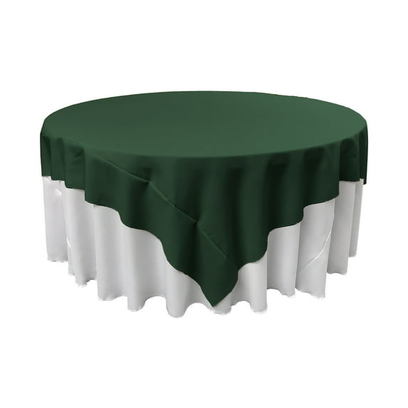 LA Linen Polyester Poplin Square Tablecloth, 72 by 72-Inch, Hunter Green