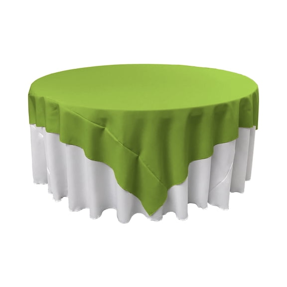LA Linen Polyester Poplin Square Tablecloth, 72 by 72-Inch, Lime