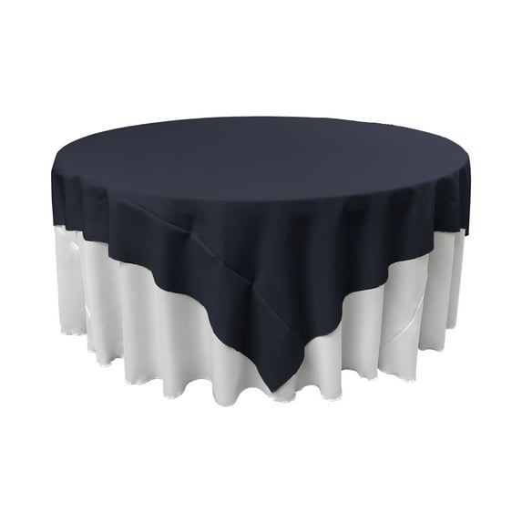 LA Linen Polyester Poplin Square Tablecloth, 72 by 72-Inch, Navy