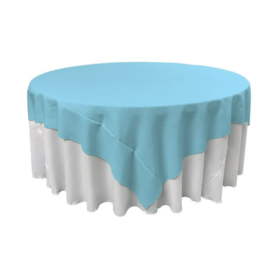 LA Linen Polyester Poplin Square Tablecloth, 72 by 72-Inch, Turquoise Light