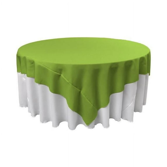 LA Linen Polyester Poplin Square Tablecloth, 90 by 90-Inch, Lime