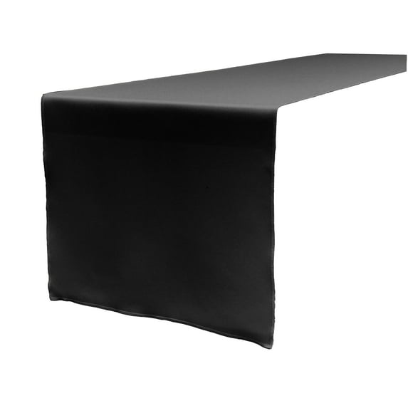 LA Linen Polyester Poplin Table Runner 14 by 108-Inch, Black