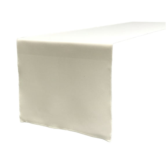 LA Linen Polyester Poplin Table Runner 14 by 108-Inch, Ivory