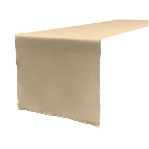 LA Linen Polyester Poplin Table Runner 14 by 108-Inch, Khaki