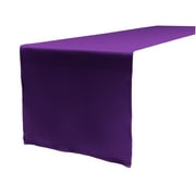 LA Linen Polyester Poplin Table Runner 14 by 108-Inch, Purple