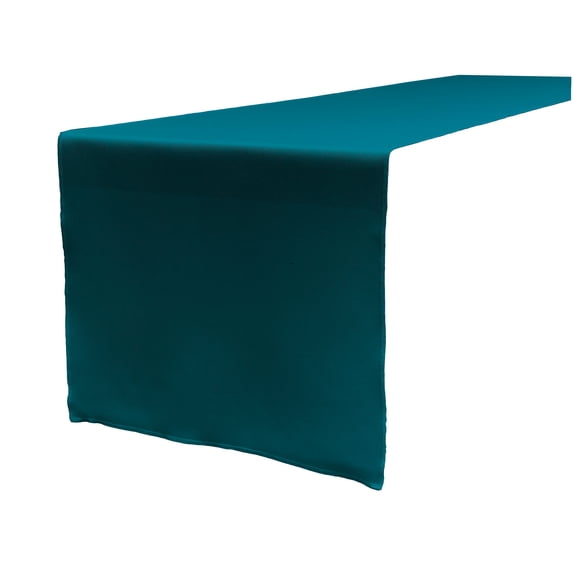 LA Linen Polyester Poplin Table Runner 14 by 108-Inch, Teal Dark