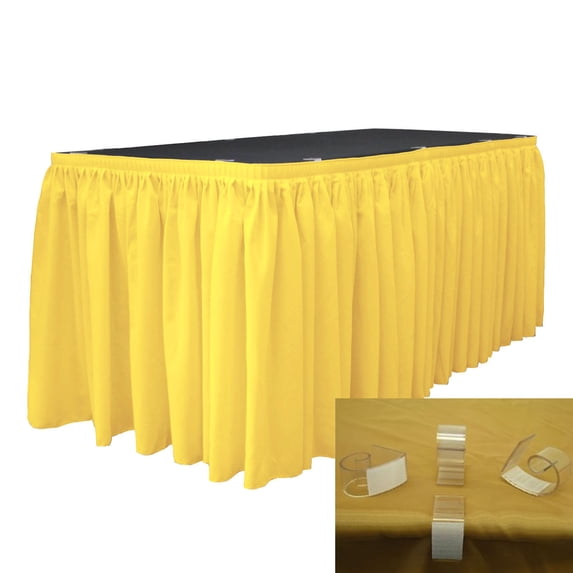 LA Linen Polyester Poplin Table Skirt 17-Foot by 2