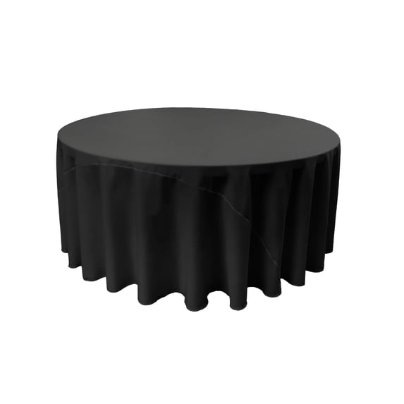 LA Linen Polyester Poplin Tablecloth 108-Inches Round, Black