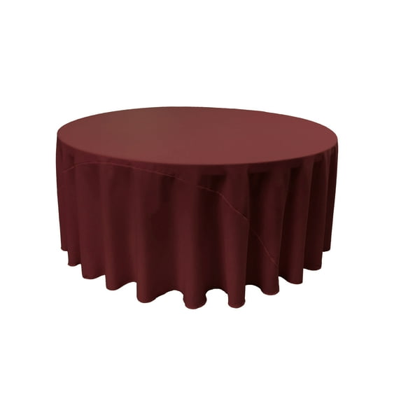 LA Linen Polyester Poplin Tablecloth 108-Inches Round, Burgundy