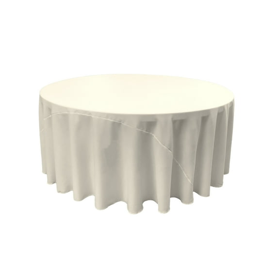 LA Linen Polyester Poplin Tablecloth 108-Inches Round, Ivory