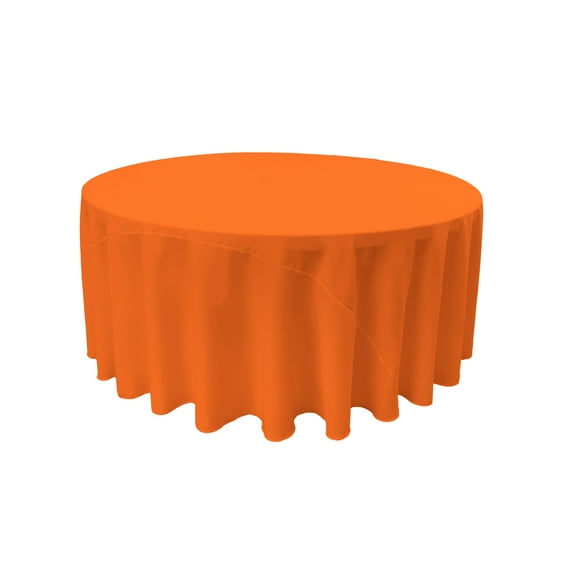 LA Linen Polyester Poplin Tablecloth 108-Inches Round, Orange