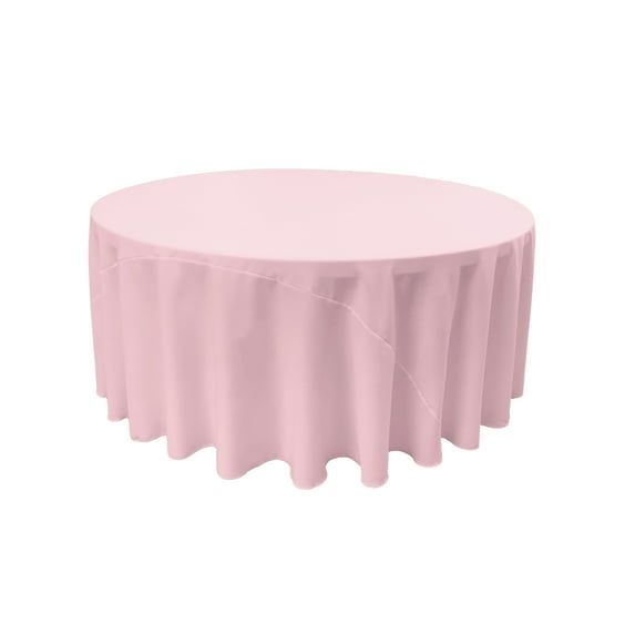 LA Linen Polyester Poplin Tablecloth 108-Inches Round, Pink Light