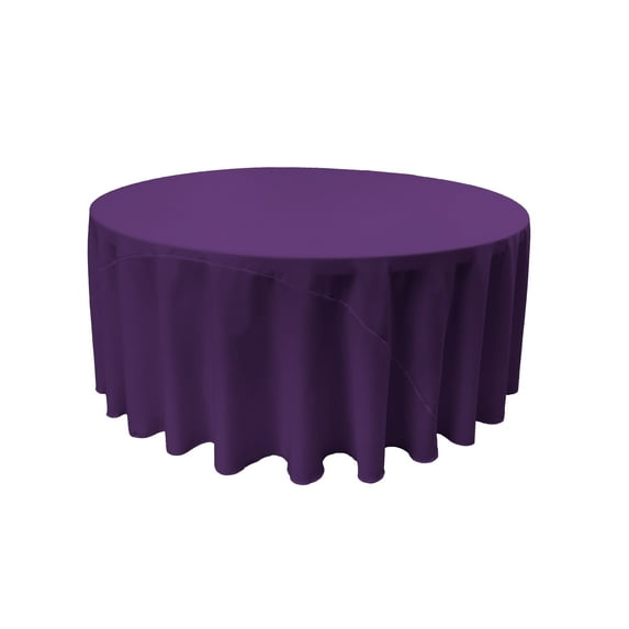 LA Linen Polyester Poplin Tablecloth 108-Inches Round, Purple