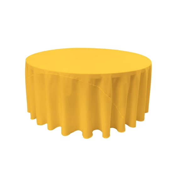 LA Linen Polyester Poplin Tablecloth 108-Inches Round, Yellow Dark