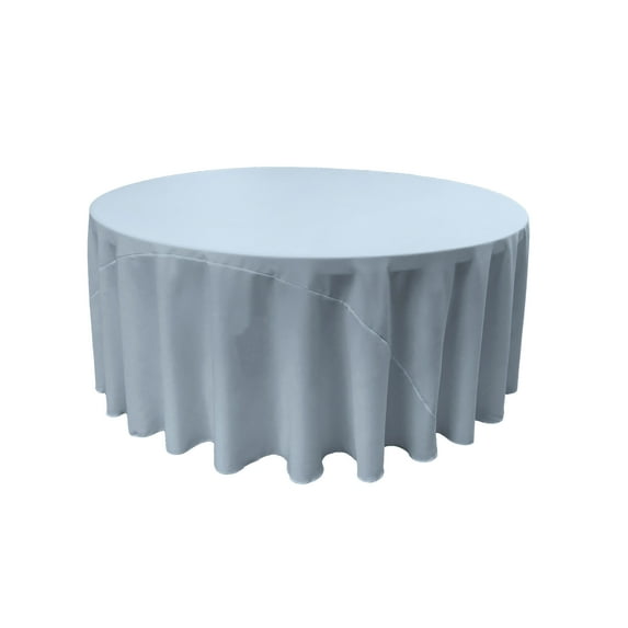 LA Linen Polyester Poplin Tablecloth 120-Inches Round, Blue Light