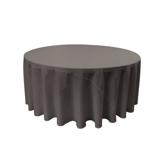 LA Linen Polyester Poplin Tablecloth 120-Inches Round, Charcoal