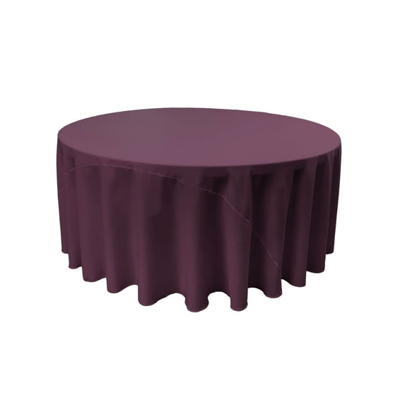 LA Linen Polyester Poplin Tablecloth 120-Inches Round, Eggplant