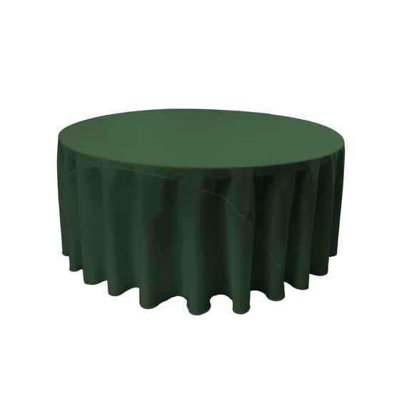 LA Linen Polyester Poplin Tablecloth 120-Inches Round, Hunter Green