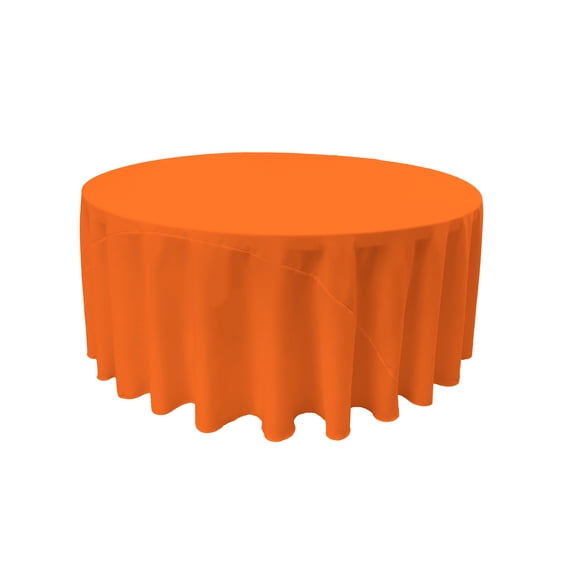 LA Linen Polyester Poplin Tablecloth 120-Inches Round, Orange