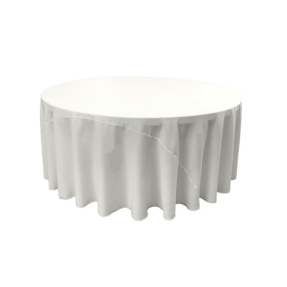 LA Linen Polyester Poplin Tablecloth 120-Inches Round, White