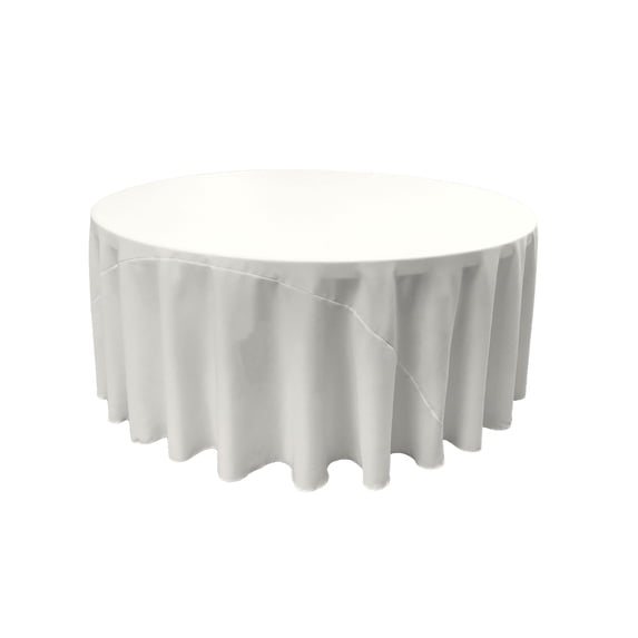 LA Linen Polyester Poplin Tablecloth 120-Inches Round, White