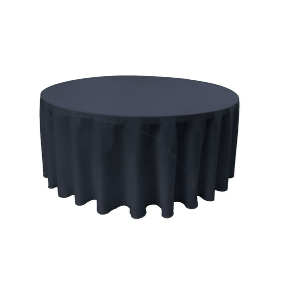 LA Linen Polyester Poplin Tablecloth 132-Inches Round, Navy