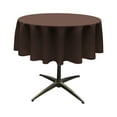 thumbnail image 1 of LA Linen Polyester Poplin Tablecloth 51-Inches Round, Brown, 1 of 2