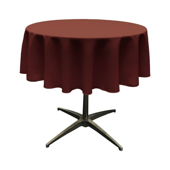 LA Linen Polyester Poplin Tablecloth 51-Inches Round, Burgundy