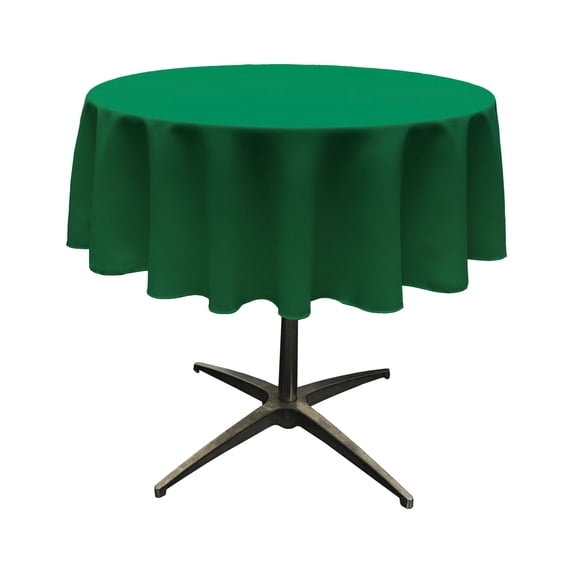 LA Linen Polyester Poplin Tablecloth 51-Inches Round, Emerald Green
