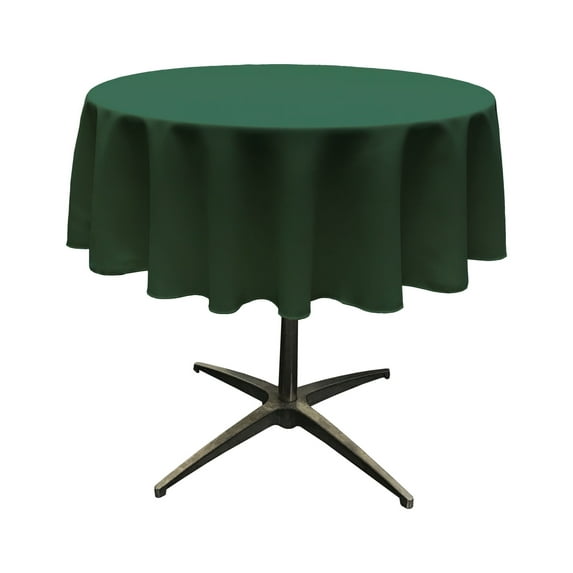 LA Linen Polyester Poplin Tablecloth 51-Inches Round, Hunter Green
