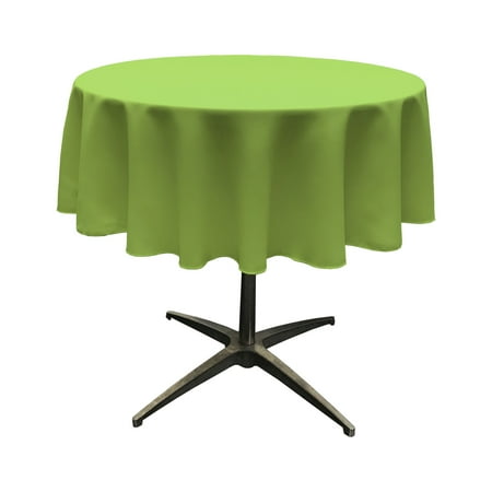 LA Linen Polyester Poplin Tablecloth 51-Inches Round, Lime