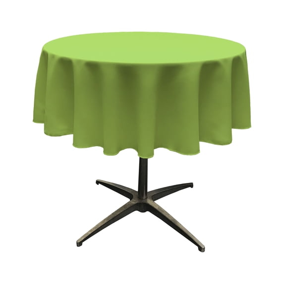 LA Linen Polyester Poplin Tablecloth 51-Inches Round, Lime