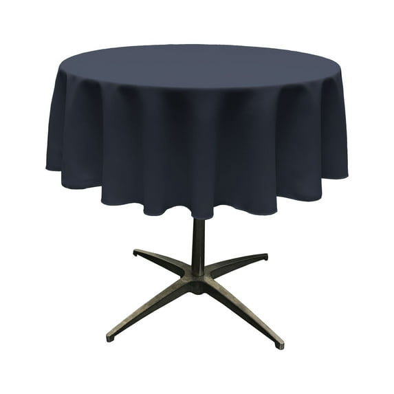 LA Linen Polyester Poplin Tablecloth 51-Inches Round, Navy