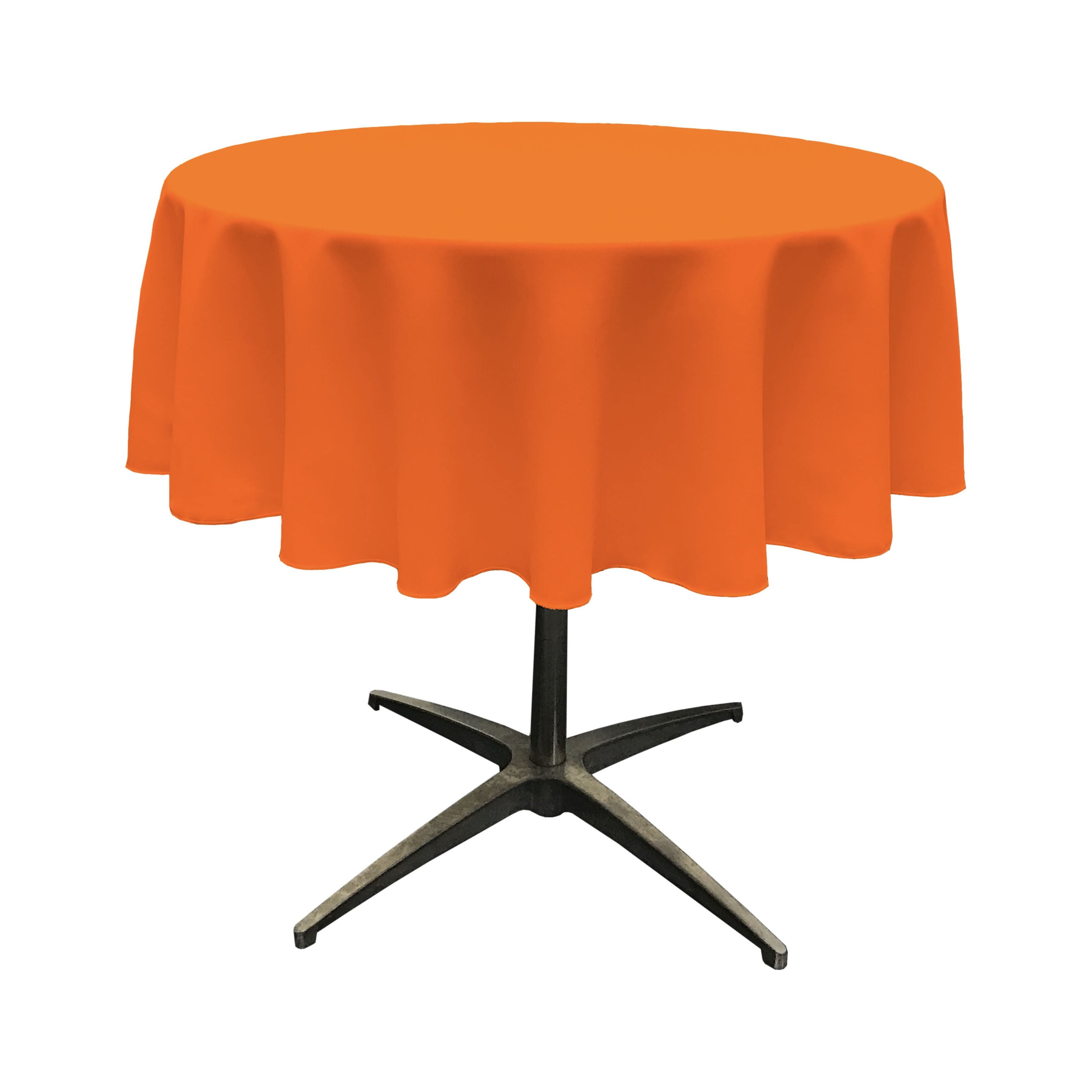 51" Round Orange Polyester Tablecloth