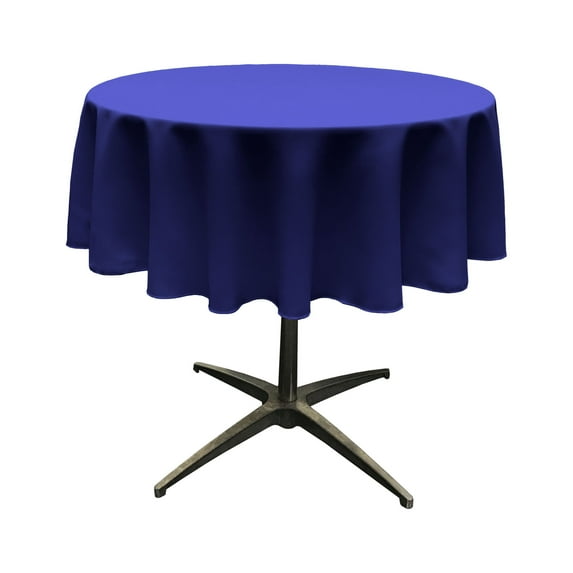 LA Linen Polyester Poplin Tablecloth 51-Inches Round, Royal Blue