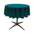 thumbnail image 1 of LA Linen Polyester Poplin Tablecloth 51-Inches Round, Teal Dark, 1 of 2