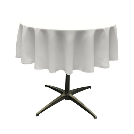 LA Linen Polyester Poplin Tablecloth 51-Inches Round, White