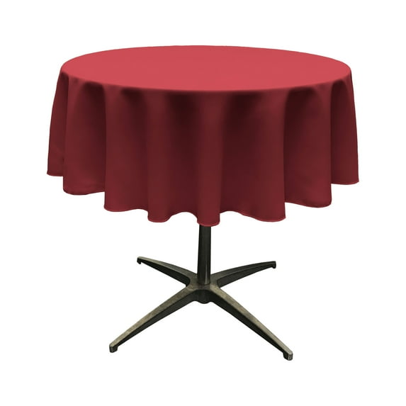 LA Linen Polyester Poplin Tablecloth 58-Inches Round, Cranberry