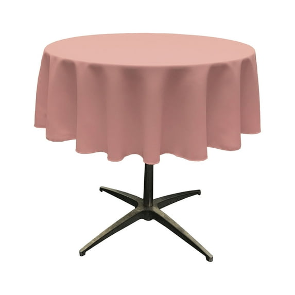 LA Linen Polyester Poplin Tablecloth 58-Inches Round, Dusty Rose