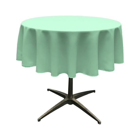 LA Linen Polyester Poplin Tablecloth 58-Inches Round, Mint