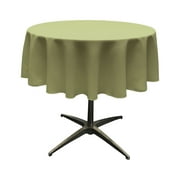LA Linen Polyester Poplin Tablecloth 58-Inches Round, Sage Dark