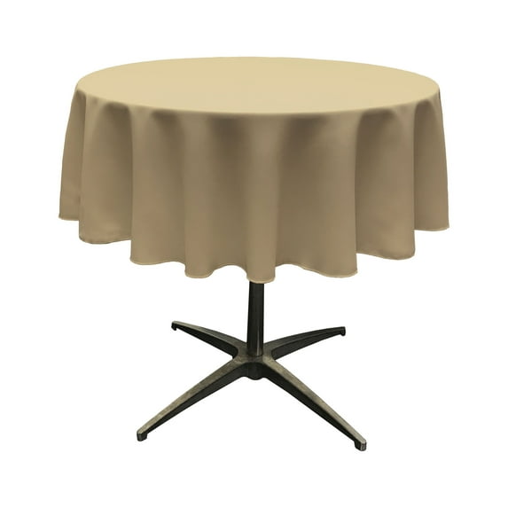 LA Linen Polyester Poplin Tablecloth 58-Inches Round, Taupe